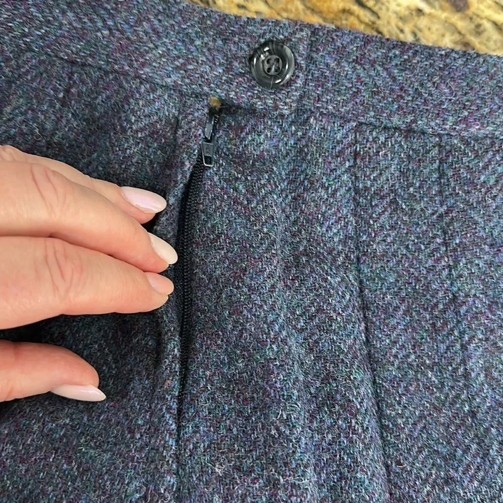 Brian Tucker Vintage Pure New Wool Midi Length Pleated Skirt Size 10
